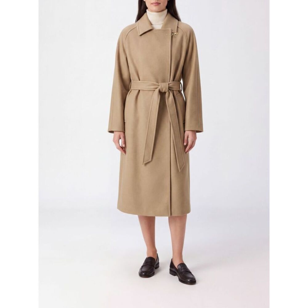Fay Women Fay Long Double-Breasted Wool And Cashmere Coat With Belt And Toggles